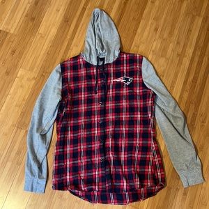 Patriots Button Down Hooded Flannel 🏈